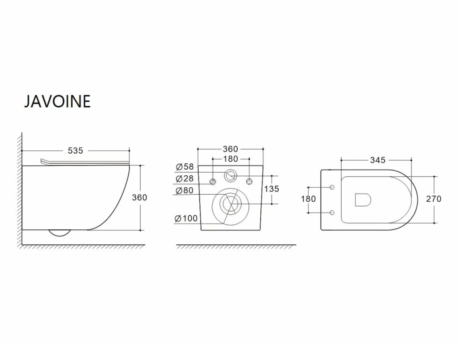 Online Vente-unique Inodoro flotante mate con estructura de soporte y placa de activación, JAVOINE Rosa