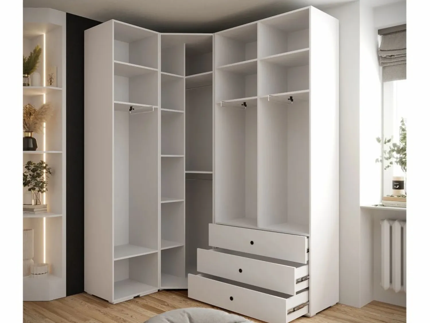 Online Inova 3 armario con puertas batientes 236,7/182/47 Blanco / Dorado