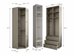 Inova 3 armario con puertas batientes 236,7/182/47 Armario