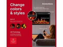 Insert eléctrico INFINITY para chimenea eléctrica - fuego premium - empotrada - 71x14x50 cm - chimenea LED con calefacción 750/1500 W