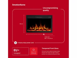 Insert eléctrico INFINITY para chimenea eléctrica - fuego premium - empotrada - 71x14x50 cm - chimenea LED con calefacción 750/1500 W