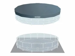 Clearance Intex 26724NP - Piscina Redonda Prisma Frame con bomba depuradora, escalera y láminas, 457x107 cm Gris