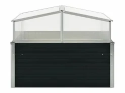 Clicnbuy Invernadero de acero galvanizado 100x100x77 cm Gris antracita