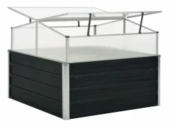 Clicnbuy Invernadero de acero galvanizado 100x100x77 cm Gris antracita