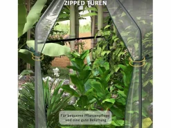 Invernadero de jardín con doble puerta, estructura de acero, , 90 x 90 x 145 cm