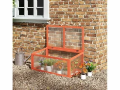 New Invernadero de jardín con cubierta, de madera maciza y policarbonato, color , resistente a la intemperie (90x46x40cm) Naranja
