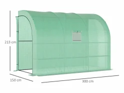 New Invernadero de jardín con estantes y ventanas, de plástico reforzado, de acero, , montable, para balcón, jardín, tomates y plantas (300 x 150 x 213 cm) Invernadero De Jardín