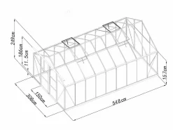 EXPERTLAND Invernadero de Jardín de policarbonato de 16,8 m² con base IXORA