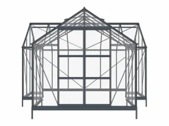 EXPERTLAND Invernadero de jardín estilo orangerie de vidrio templado 15,5 m² antracita NARCISSE Gris antracita
