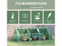 Hot Invernadero de jardín para plantas, fabricado en acero, PE resistente a la intemperie, (270x90x90 cm) Verde