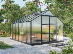 EXPERTLAND Invernadero de jardín policarbonato 13m² KALIDA antracita