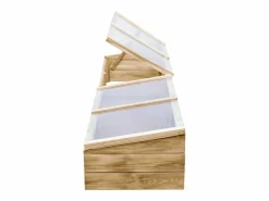 Hot Invernadero de madera de pino impregnada para plantas flores y verduras 200 x 50 x 35 cm color marrón 02_0044654 Invernadero De Jardín