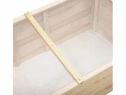 Invernadero de madera para jardín con cubierta de policarbonato, sistema de plantación, color natural (100 x 50 x 35 cm)