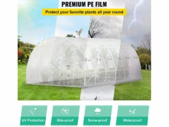 Invernadero de Túnel de Entrada Fácil de Instalar de Ophorn, Estructura Galvanizada, Cubierta Impermeable de 20 x 10 x 7 Pies
