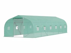 Outlet Invernadero de Túnel SucceBuy, Invernadero de Túnel de 900x300x200 cm, Armazón Galvanizado, con Armazón de Acero Galvanizado, Cubierta en PE, Verde