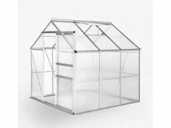 Invernadero para jardín de aluminio y policarbonato con puerta y ventana 183x185x205cm Vanilla Invernadero De Jardín
