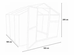 Invernadero para jardín de aluminio y policarbonato con puerta y ventana 183x185x205cm Vanilla Invernadero De Jardín