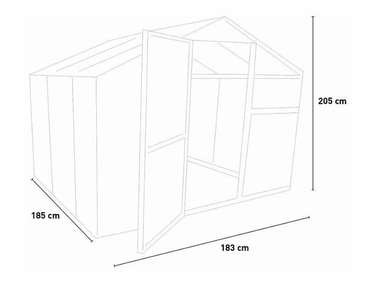 Invernadero para jardín de aluminio y policarbonato con puerta y ventana 183x185x205cm Vanilla Invernadero De Jardín
