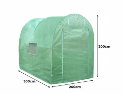 Sale Invernadero Politúnel con Puertas Ventanas Galvanizadas Cubierta de PE Jardinería Marco Metálico Carpa de Jardín Vegetal Planta de Flores 19mm de diámetro | 2 x 3m Invernadero De Jardín