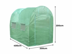 Monstershop Invernadero Politúnel con Estantería Galvanizada Puertas de Cultivo Cubierta de PE Jardinería Carpa de Jardín Planta de flores de 25mm de Diámetro | 4 x 2m