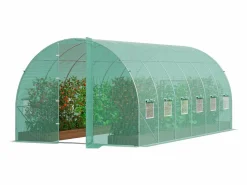 Outlet Invernadero Túnel SucceBuy 590x295x225 cm, Invernadero para Jardinería Exterior, Marco en Acero Galvanizado, Invernadero De Jardín