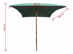 Garden Furniture Isabel María Sombrilla con palo de madera verde 200x300 cm