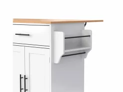 Merax Isla central - 120 x 46 (70) x 91 cm - Tablero plegable + Ruedas y patas intercambiables - MDF -