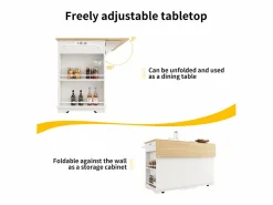 ModernLuxe Isla central de cocina - carrito con ruedas y tomas - con plancha extensible - 2 puertas 2 cajones y 2 compartimentos -
