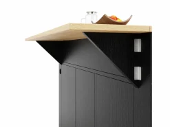 Discount ModernLuxe Isla central de cocina - carrito con ruedas y tomas - con plancha extensible - 2 puertas 2 cajones y 2 compartimentos - Negro