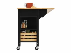 ModernLuxe Isla central de cocina - carrito con ruedas y plancha extensible - 3 cajones y 2 puertas -