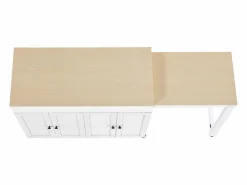 ModernLuxe Isla central de cocina con 4 puertas - Tablero extensible - 118(180)x46x94 cm - + natural