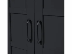 Online ModernLuxe Isla central de cocina con 2 puertas y 2 cajones - Tablero extensible - Encimeras de mármol artificial - 133(202)x59x93,5 cm - Para 2 a 6 personas - + Blanco Negro