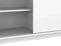 Hot Vente-unique Isla central de cocina con 2 puertas - Blanco y roble - BENITA Color natural claro / Blanco