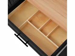 Discount Isla central móvil con mesa plegable, 3 puertas y 2 cajones de almacenamiento - Isla Cocina