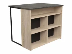 Sale Isla cocina Arko 5 huecos roble áspero/negro 109.4x89.8x79.7 cm Multicolor