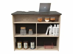 Sale Isla cocina Arko 5 huecos roble áspero/negro 109.4x89.8x79.7 cm Multicolor