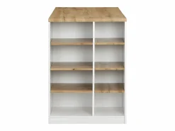 Online Isla de cocina atemporal - MDF - 130 cm de largo - Blanco y Natural - MEILI Isla Cocina