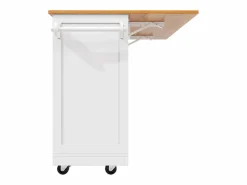 New Isla de cocina blanca - Carrito de cocina con 2 cajones y 4 puertas - Especiero y toallero Blanco