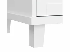 Outlet Isla de cocina blanca de 5 cajones - Carrito de cocina de 1 puerta con 3 compartimentos abiertos - Especiero y toallero Isla Cocina