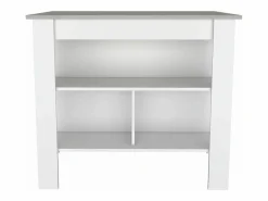TuHome Isla de cocina Cala con tres estantes y cuatro patas , 89.91 cm X 102.87 cm X 69.85 cm , Blanco / Ibiza