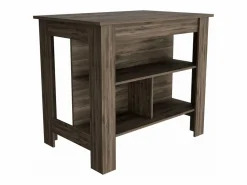 Clearance Isla de cocina Cala en melamina con 3 estantes , marron , 90 cm X 103 cm X 70 cm Isla Cocina