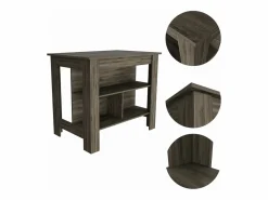 Clearance Isla de cocina Cala en melamina con 3 estantes , marron , 90 cm X 103 cm X 70 cm Isla Cocina