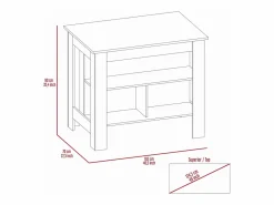 TuHome Isla de cocina Cala, tres estantes y cuatro patas , 89.99 cm X 102.99 cm X 69.97 cm , Multicolor