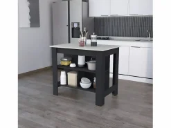 TuHome Isla de cocina Cala, tres estantes y cuatro patas , 89.99 cm X 102.99 cm X 69.97 cm , Multicolor