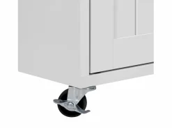 ModernLuxe Isla de cocina central - con 4 puertas y 2 cajones - tablero extensible - con ruedas - 180,5×45×92,2 cm - Blanco + Marrón