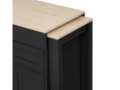 ModernLuxe Isla de cocina central - con 4 puertas y 2 cajones - tablero extensible - con ruedas - 180,5×45×92,2 cm -