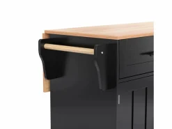 New Isla de cocina central con 2 cajones - Tablero extensible - patas con ruedas o de madera maciza - Isla Cocina
