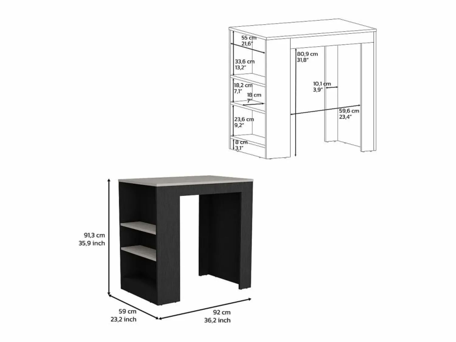 Sale Isla de Cocina Chicago en Melamina, con Estantes , 91.28 cm X 91.99 cm X 58.97 cm , Isla Cocina