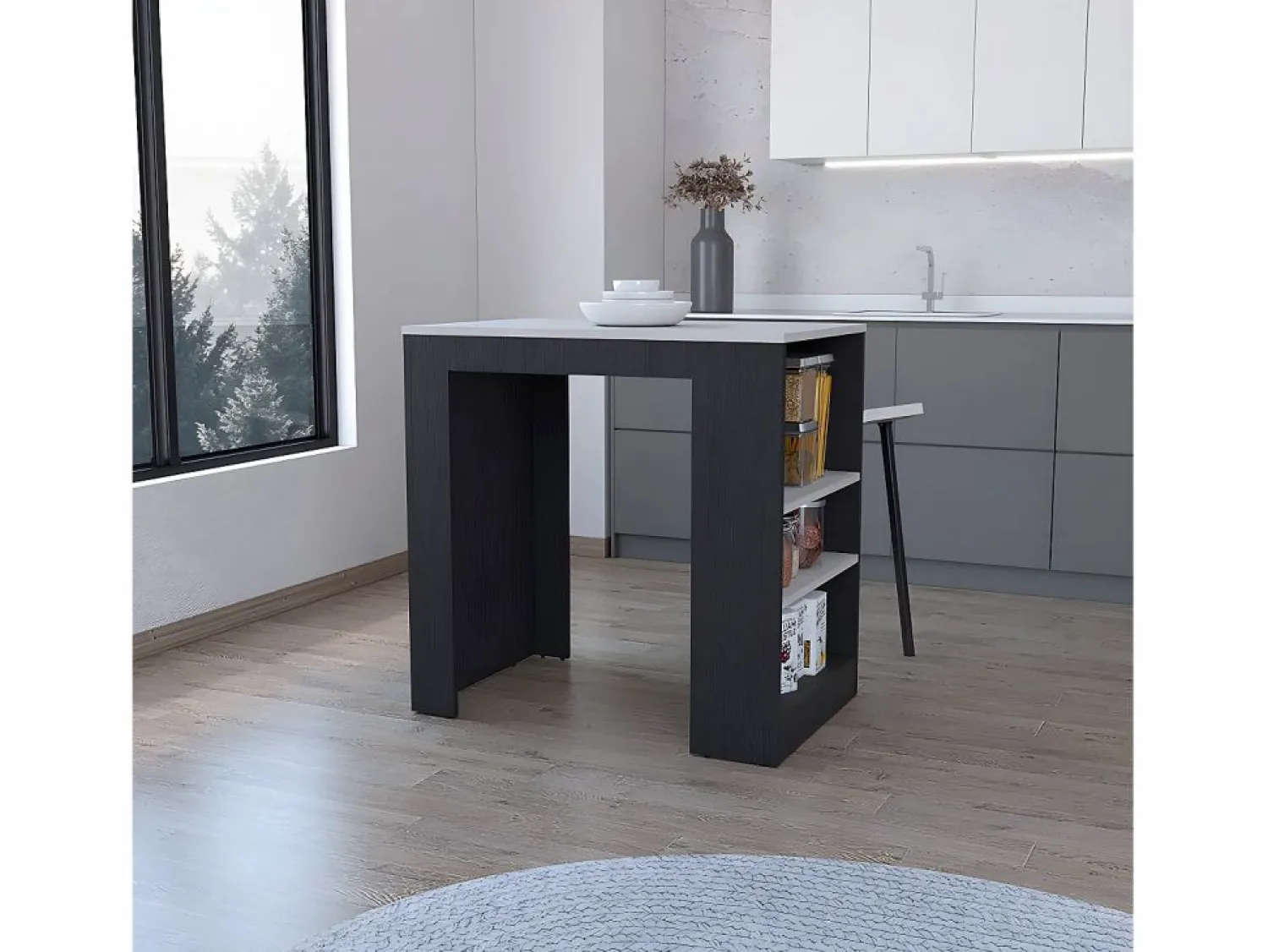 Sale Isla de Cocina Chicago en Melamina, con Estantes , 91.28 cm X 91.99 cm X 58.97 cm , Isla Cocina