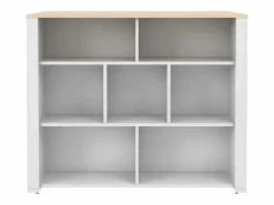 Hot Vente-unique Isla de cocina con 7 huecos - Blanco y natural - OPOLE Color natural claro / Blanco